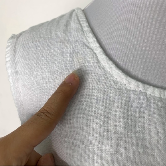Francesca Bettini Women's White 100% Linen Sleeveless Blouse Size Large - Picture 6 of 15